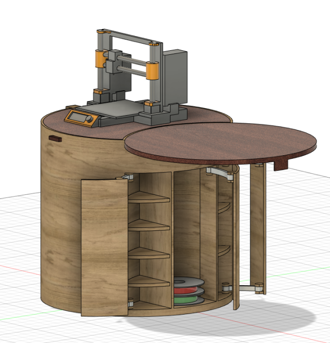 3D printed table with hidden 3D printer by mayat | Download free STL