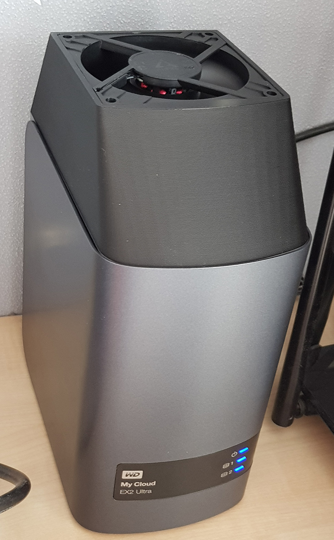 WD My Cloud EX2 Ultra fan cover replacement, noise reduction, 80mm