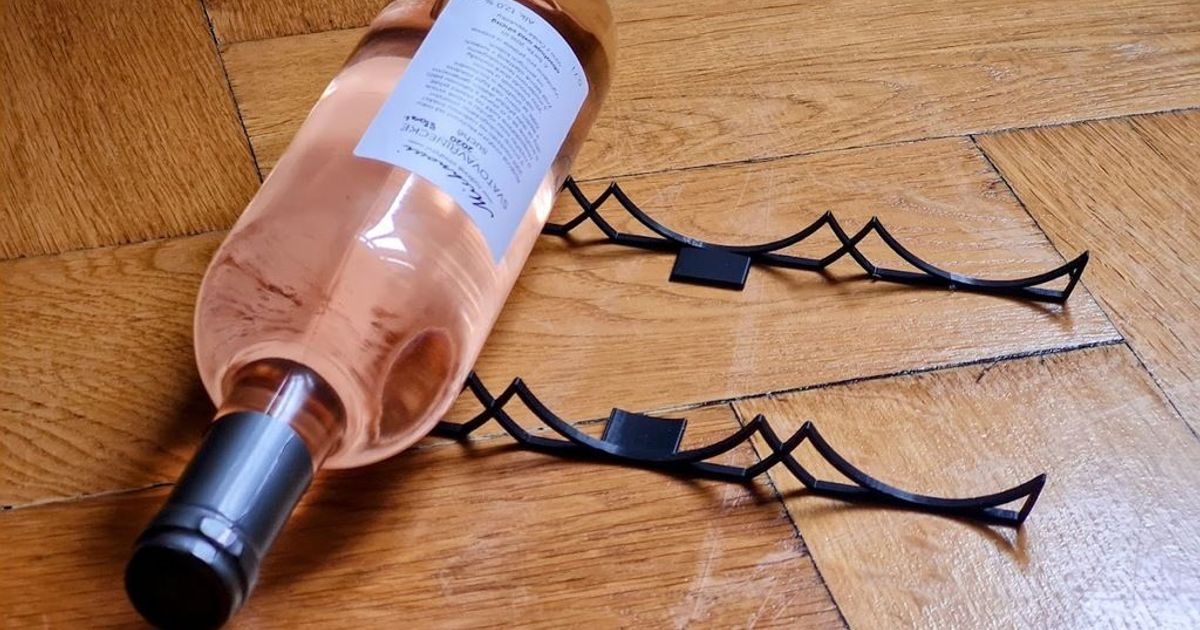 Minimalist's wine bottle holder by kuboris Download free STL model