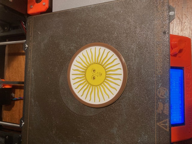 Drink coaster. Argentina Sol de Mayo emblem.