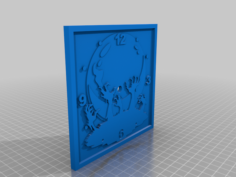 Miniatura 4 do modelo 3D Glowing Zombie Moon Clock