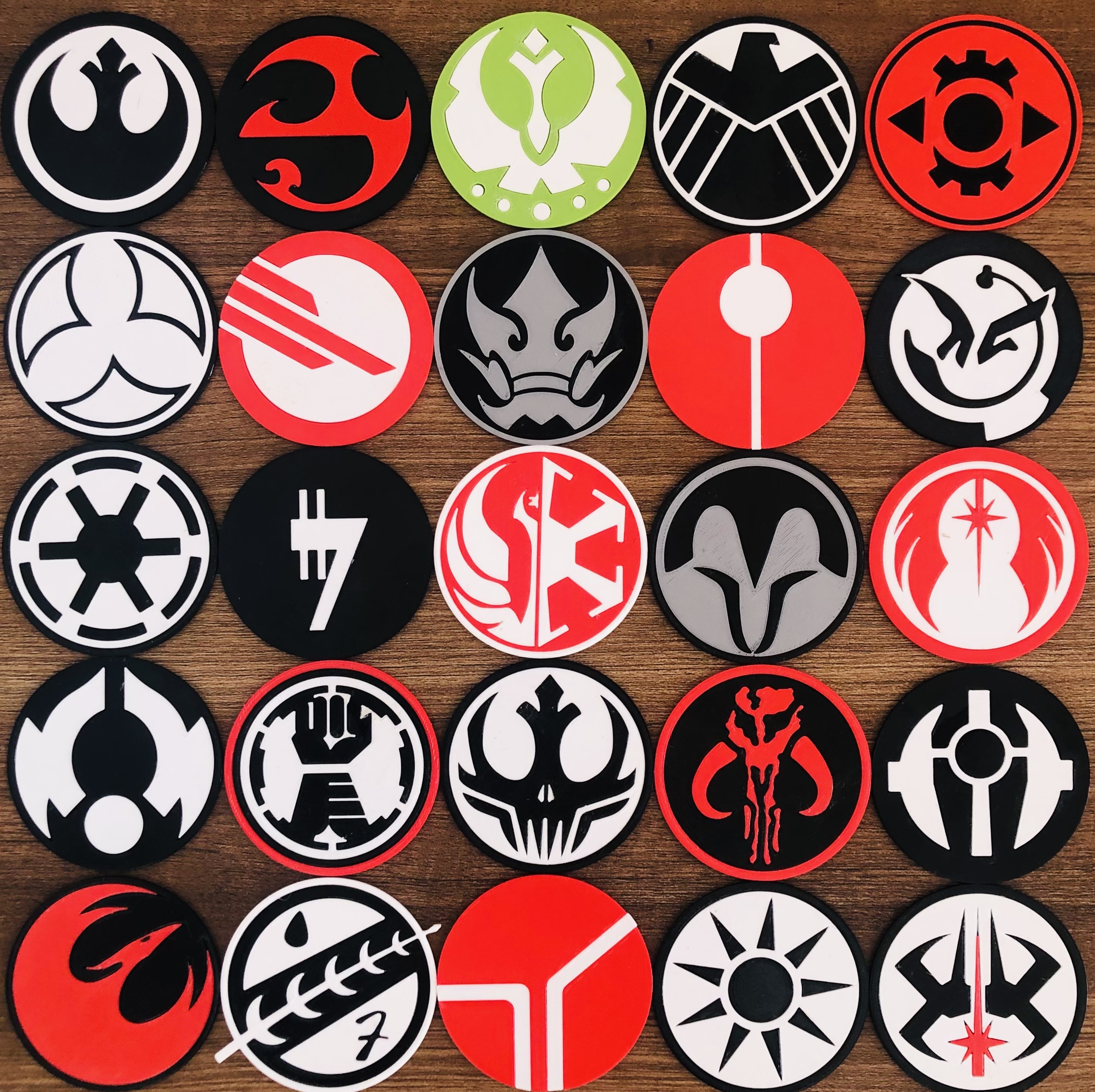 Star Wars Biggest Coaster Collection Badget 25 x Easy Print Logo
