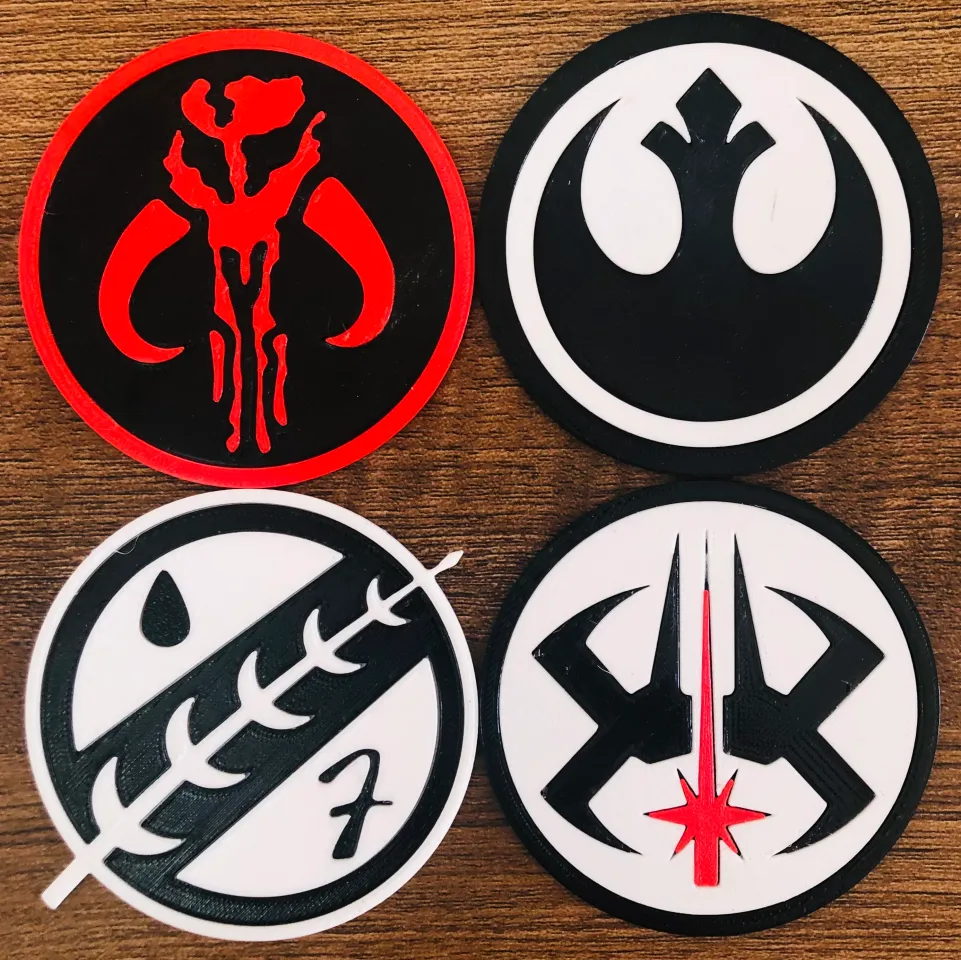 3D Printed Star Wars Light Side Coaster Set 