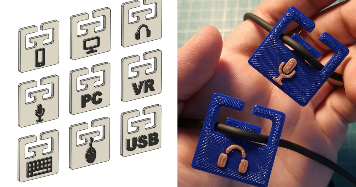 Cable labels by Fishbone Workshop | Download free STL model ...