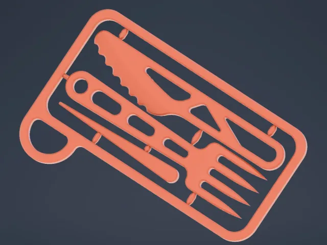 card sized knife-fork-toothpick kit