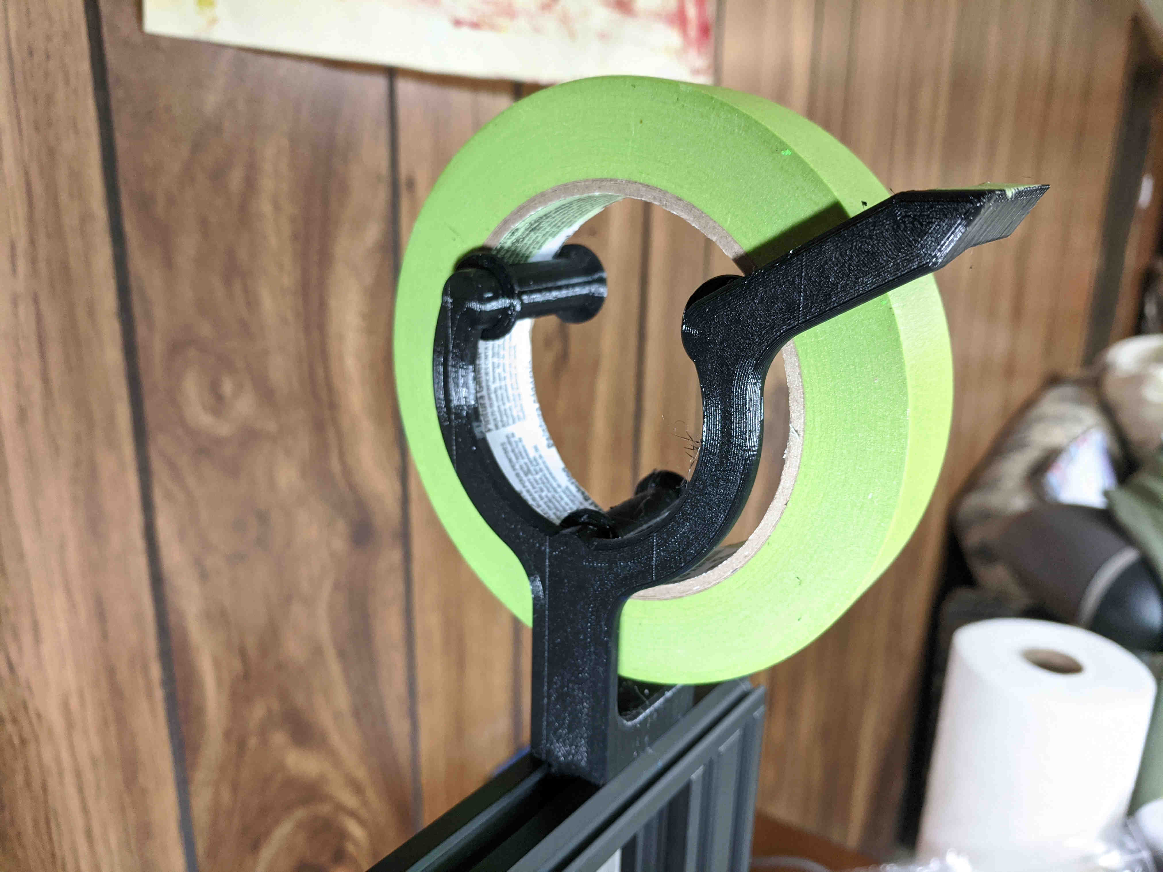 Painter Tape Dispenser with PIP rollers aluminum extrusion mount by