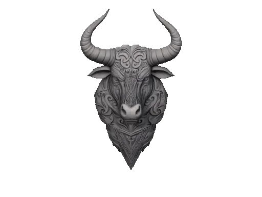 ornate bull bust