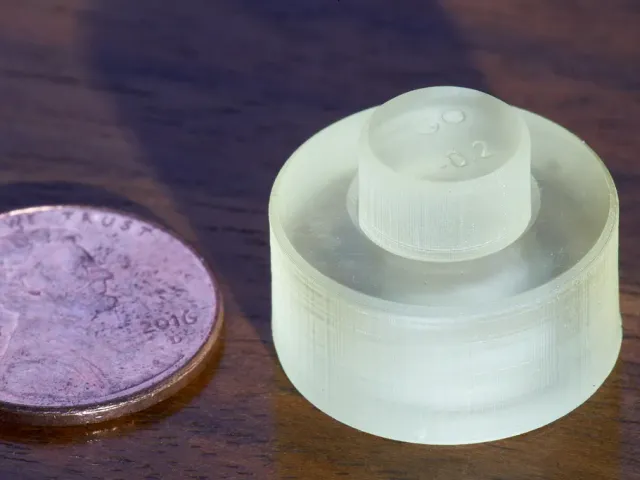 GO-NOGO tolerance gauge for SLA resin-testing.