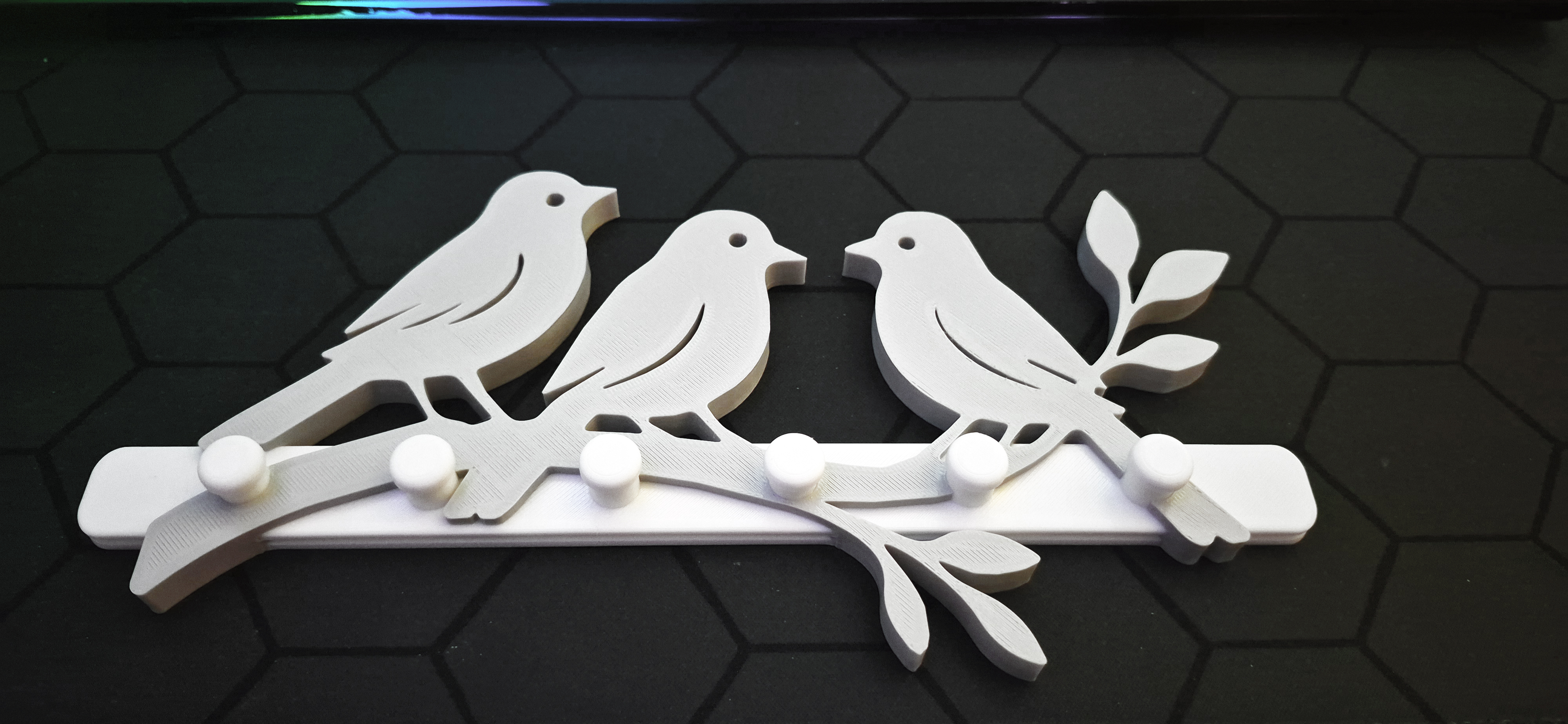 Three Birds on a Branch – Wall Key Holder — miniatura 2