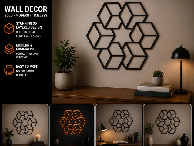Simple modern optical illusion wall art v3