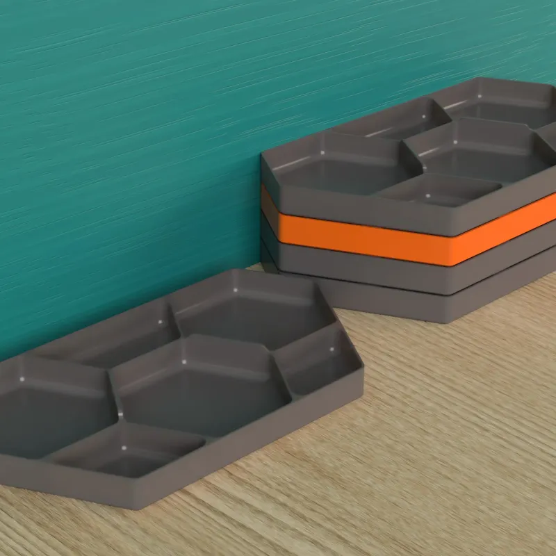 Hex Parts Tray (Stackable) by Squirrelbrain, Download free STL model