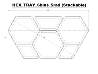 Stackable Hex Tray Part Organizer by DON4IR, Download free STL model