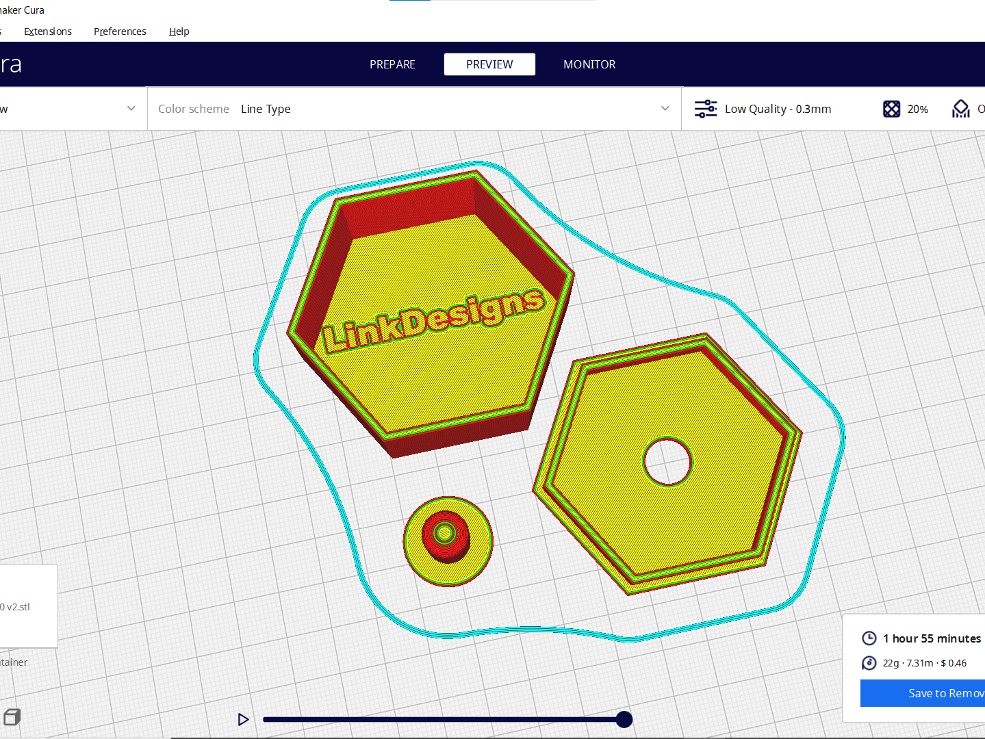 Miniatura 3 do modelo 3D Hexagon Miscellaneous Container