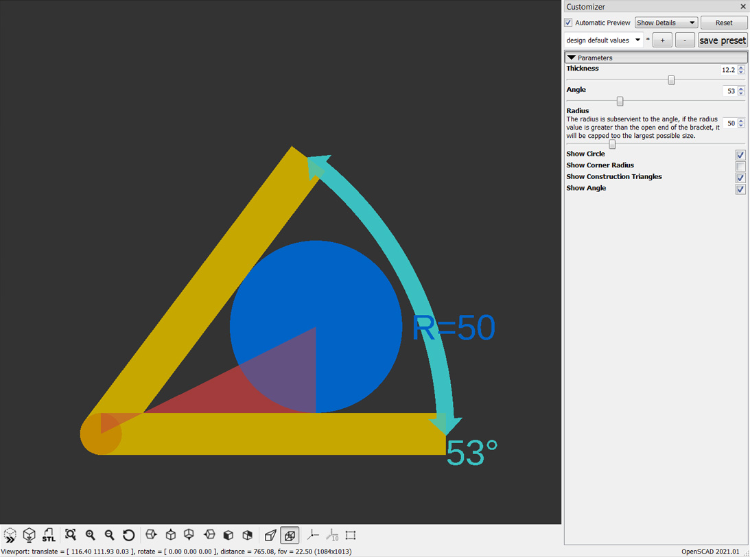 Triangle Calculator Function for OpenSCAD — miniatura 6