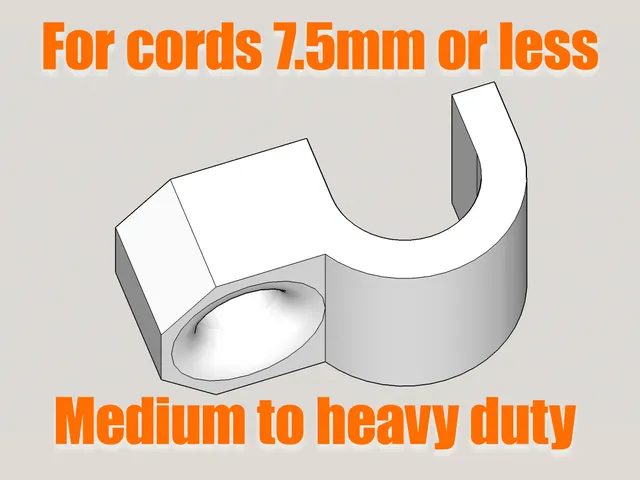 Screw-in Cable Clips Cord Organizer for cords 7.5mm or less