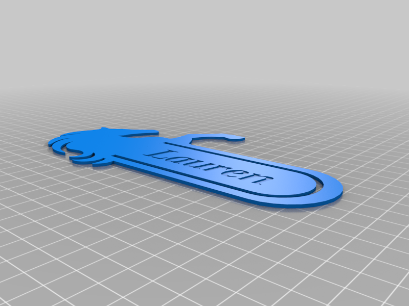 Bookmarker horse customizable (remix with recessed lettering)