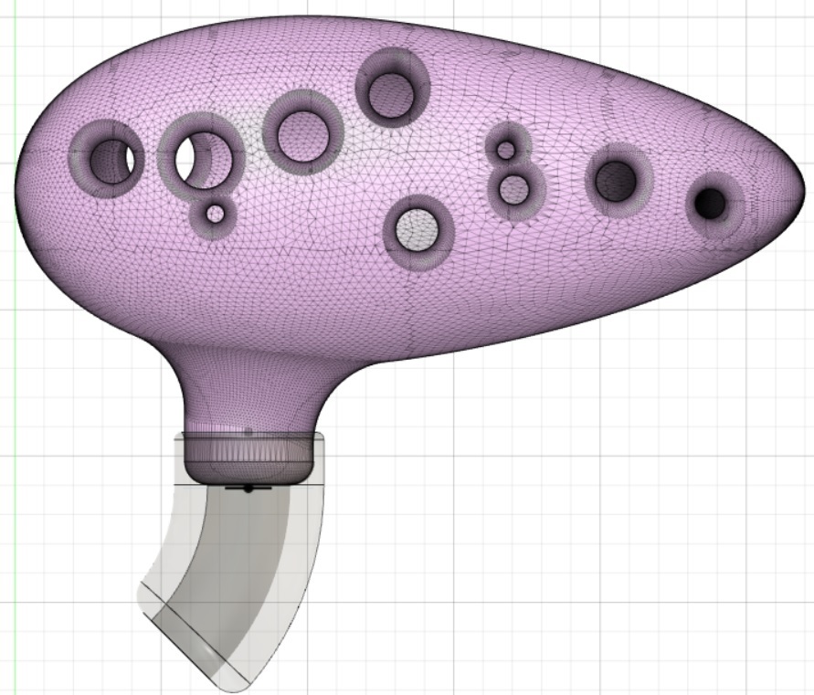 ocarina mouthpiece that changes the angle by 45 degrees by Shmoee