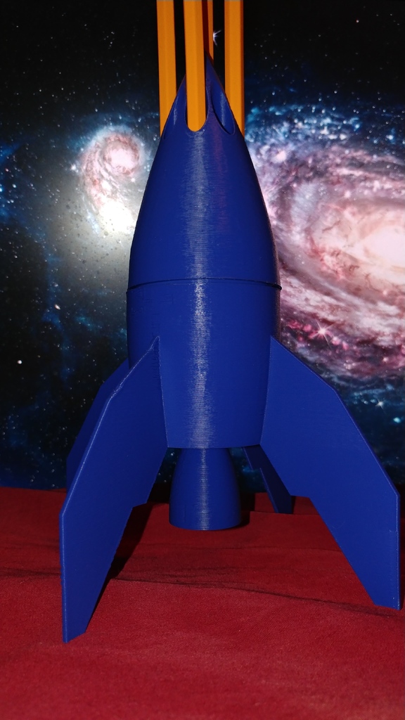 Stubby Art Deco Rocket Pencil/Pen  Holder for 8 pens/pencils