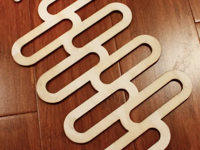 Lasercut Tie Holder for Metal Closet Rods