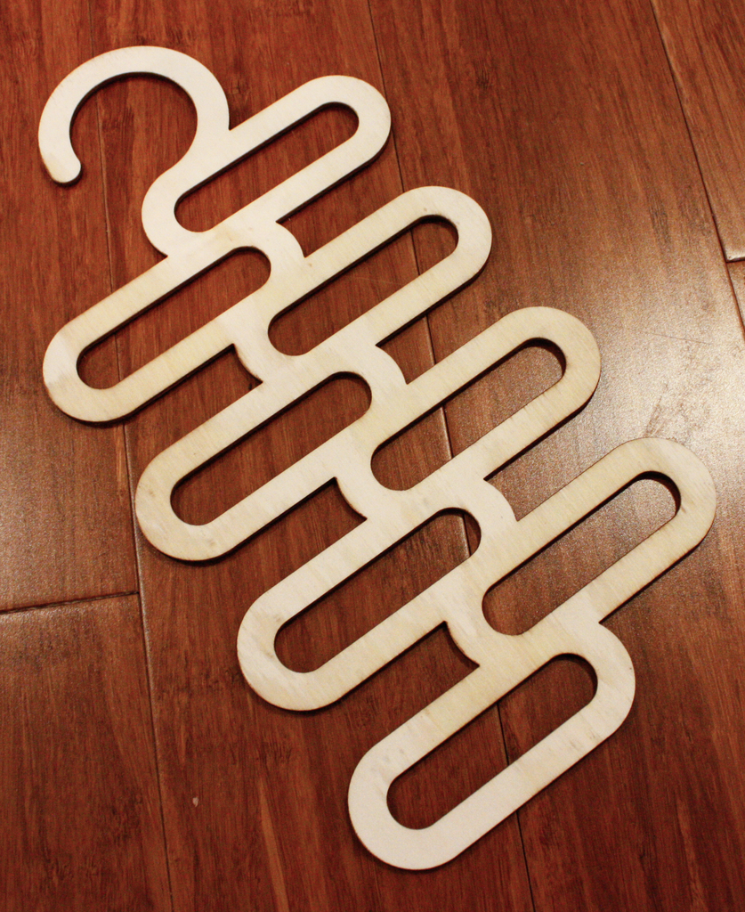 Lasercut Tie Holder for Metal Closet Rods