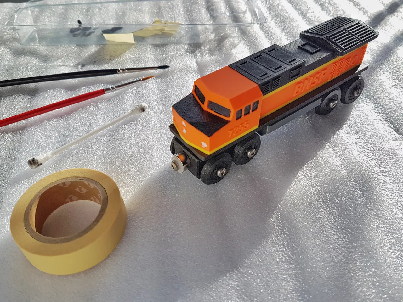 Toy Train BNSF locomotive BRIO / IKEA compatible by SCHWEINERT.COM