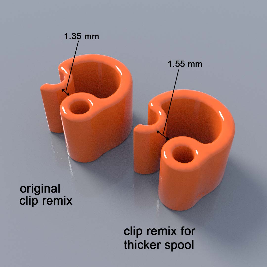 Filament Clip (Universal, Remixed) for Thicker Walled Spools