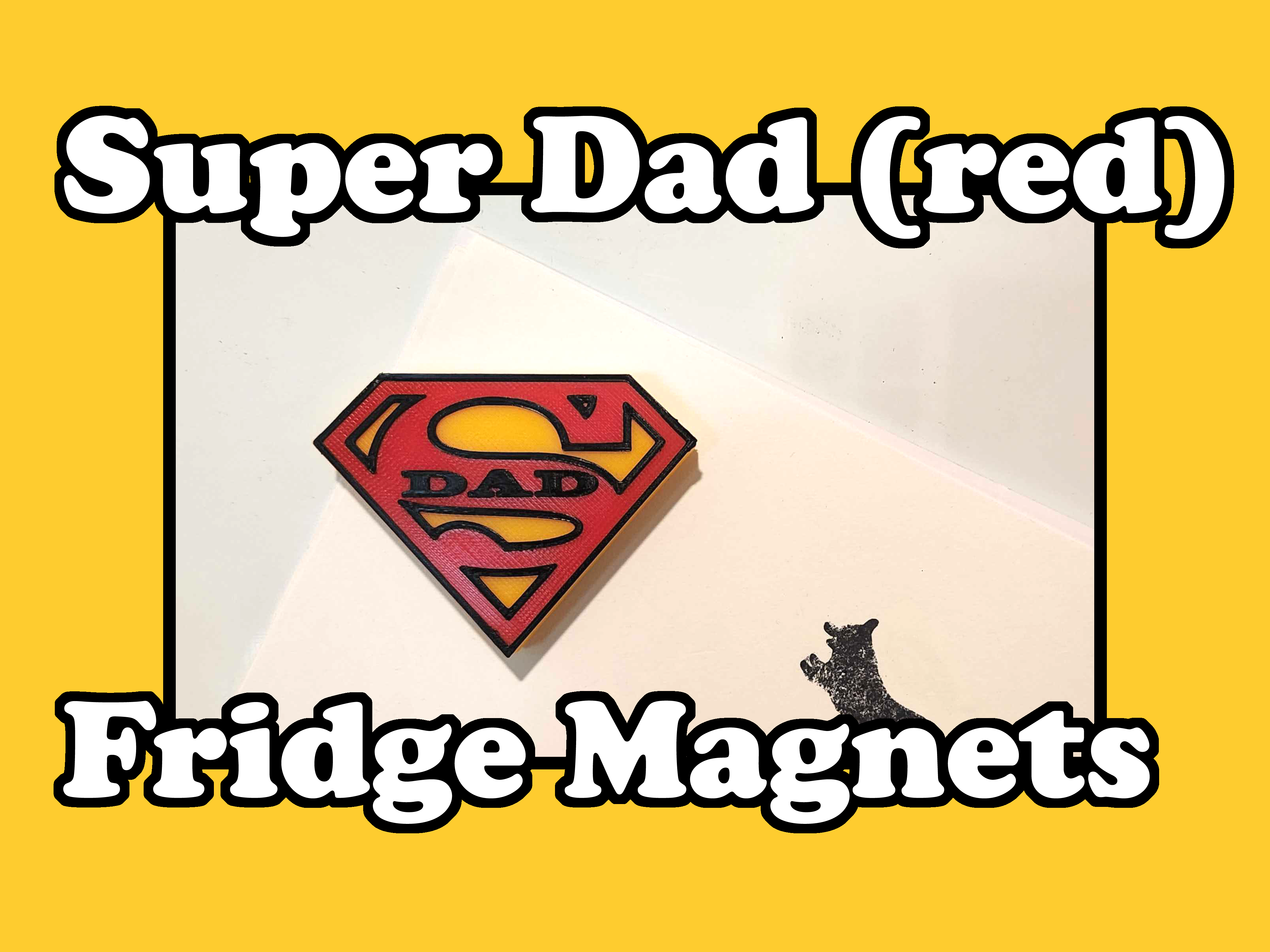 Super Dad (red) Fridge Magnet