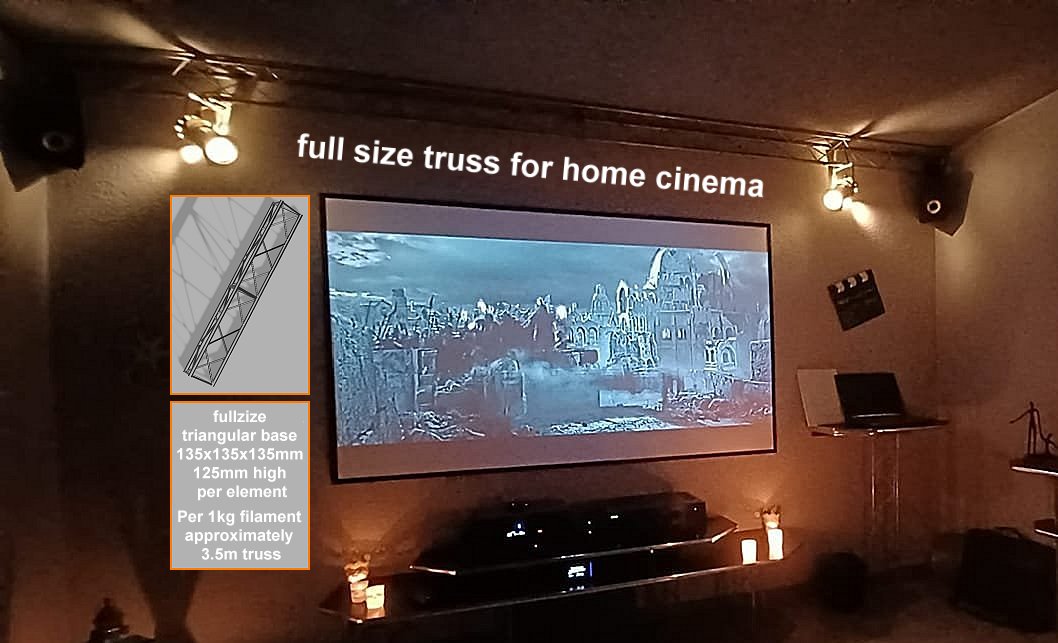 Fullsize truss for your home cinema - triangular base 135mm