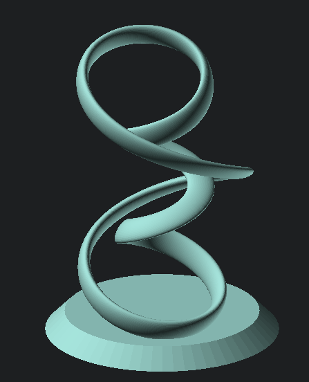 Crossed Helix Flowing Sculpture With Stand