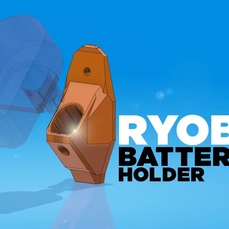 Ryobi Battery Holder by Jerrari, Download free STL model