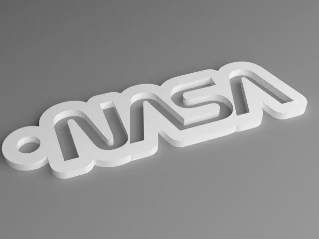 NASA Keyring - Worm Logo Contoured (Punched)