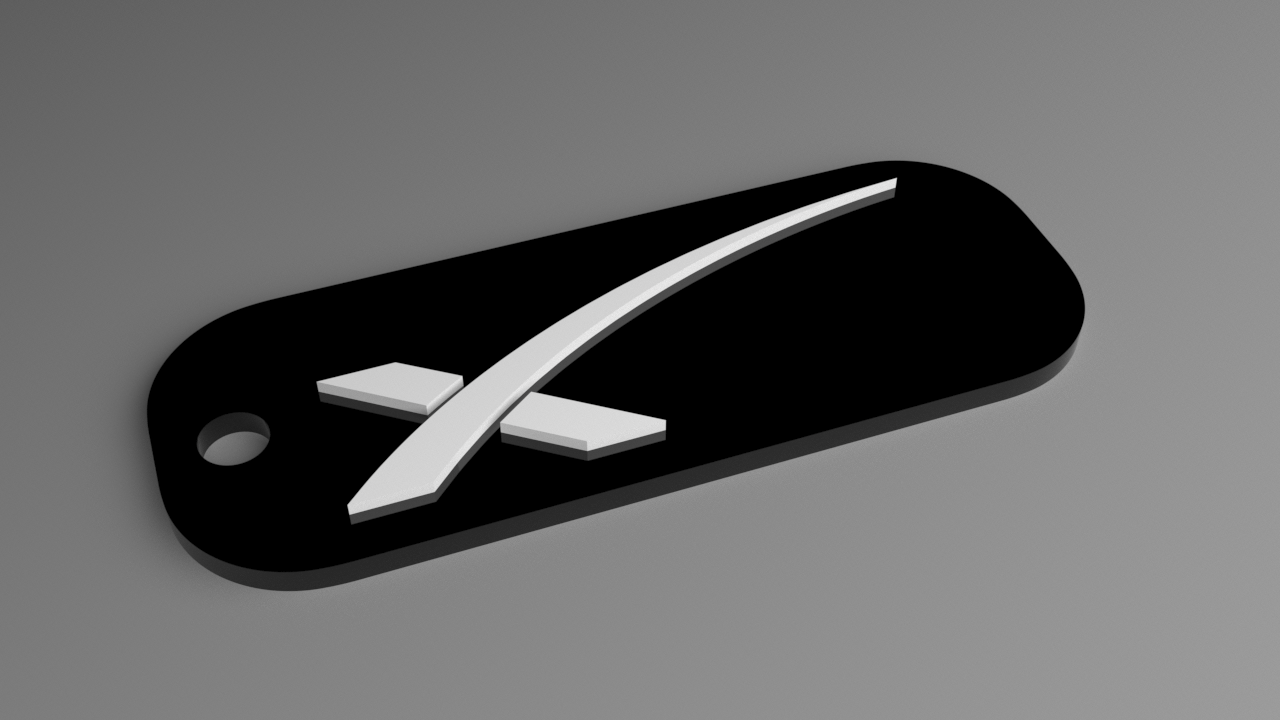 SpaceX Keyring - X Logo Fob (Raised)