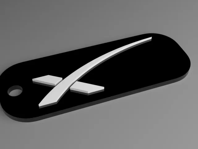 SpaceX Keyring - X Logo Fob (Raised)