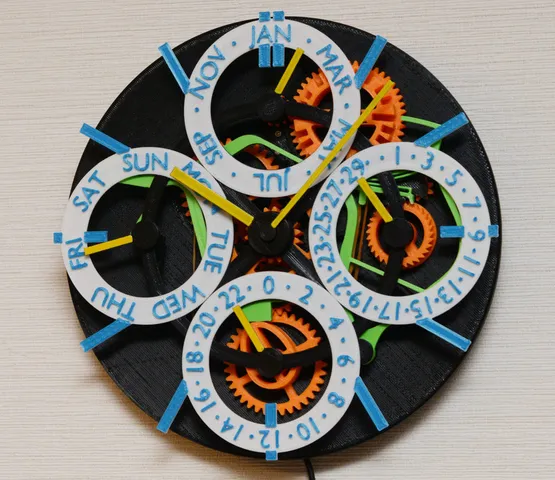 3D Printed Clock with Perpetual Calendar