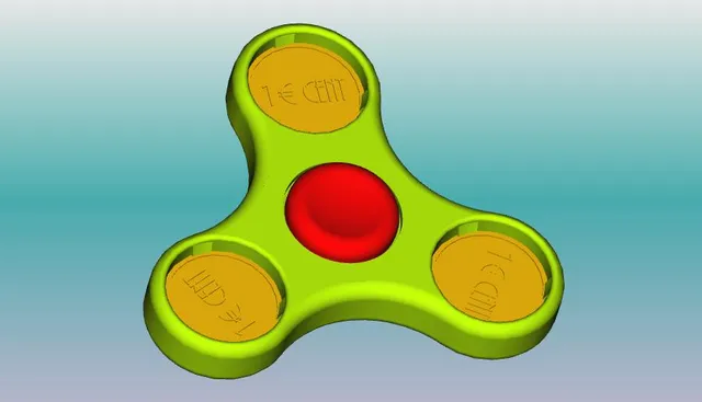 Fidget Spinner Mini Print in Place laut Slic3r 2.4.2 16Cent + 6 Cent = 22 Cent