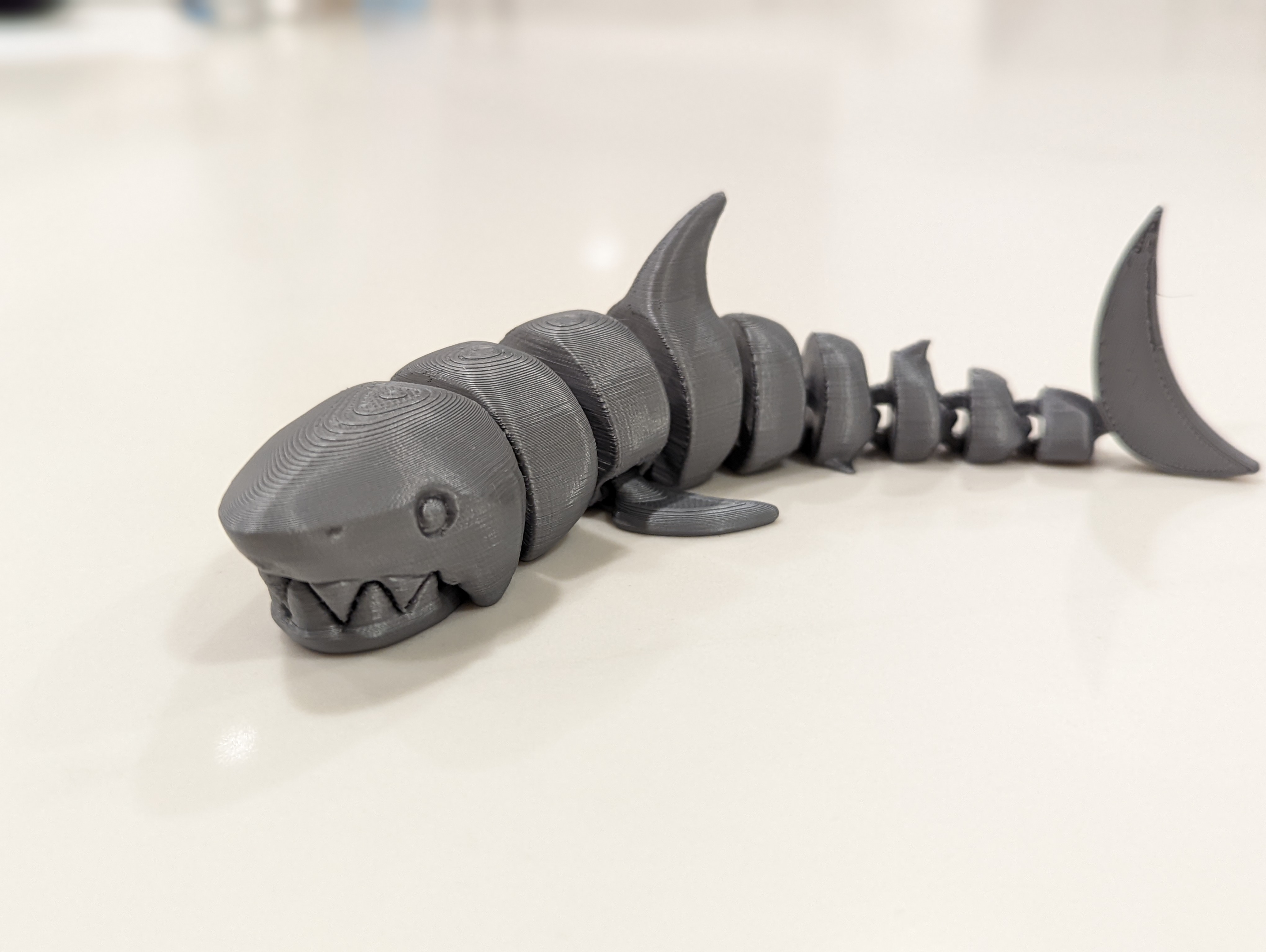Articulated Shark with supports added to the roof of the mouth