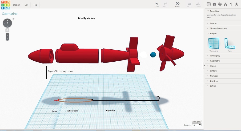 Submarine Powered By Rubber Bands