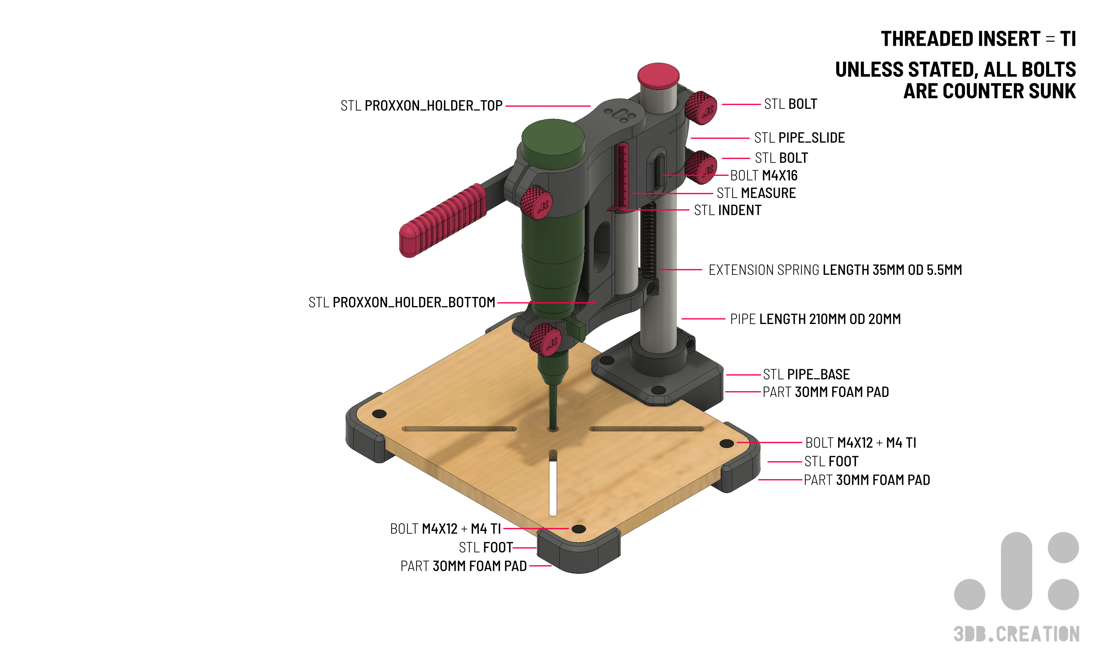 Proxxon Micromot Drill Press by 3db.creation Download free STL model