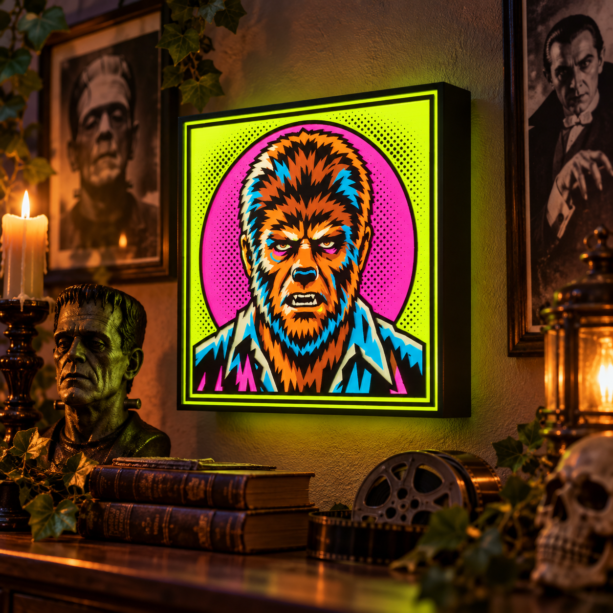 Wolfman Pop Art Light Box