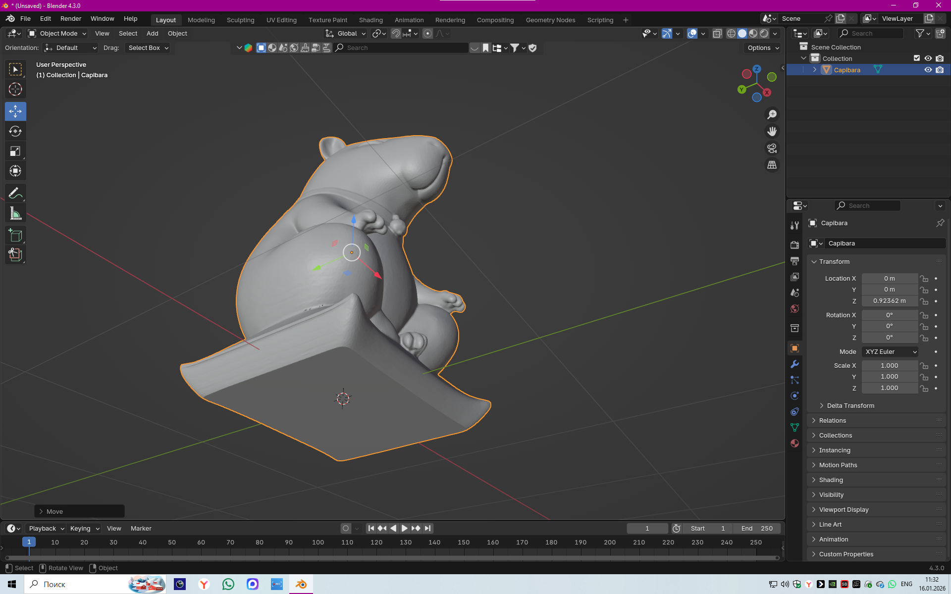 Miniatura 7 do modelo 3D Capibara Zen