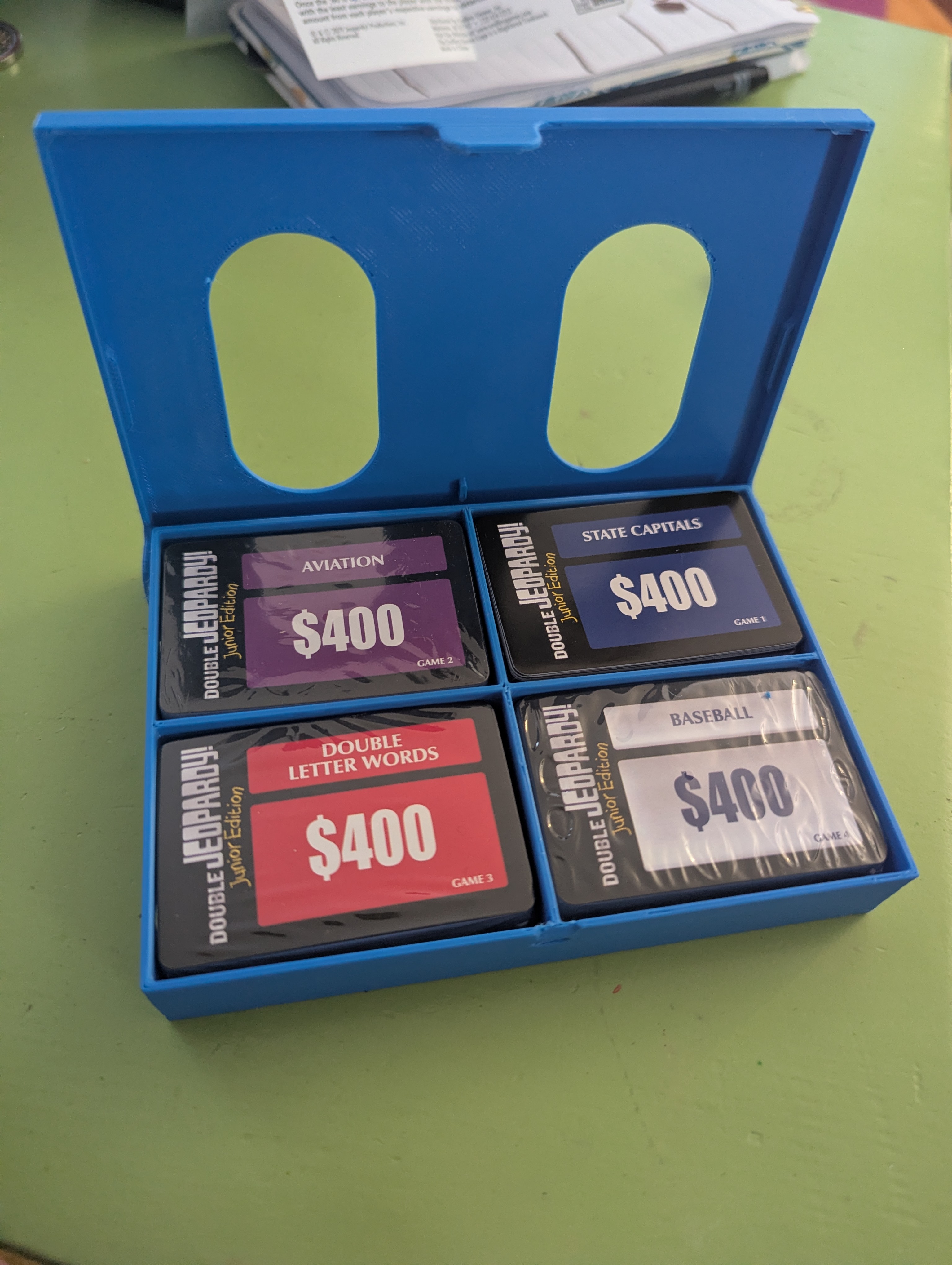 Playing Card Box for Four Decks of Half-sized cards