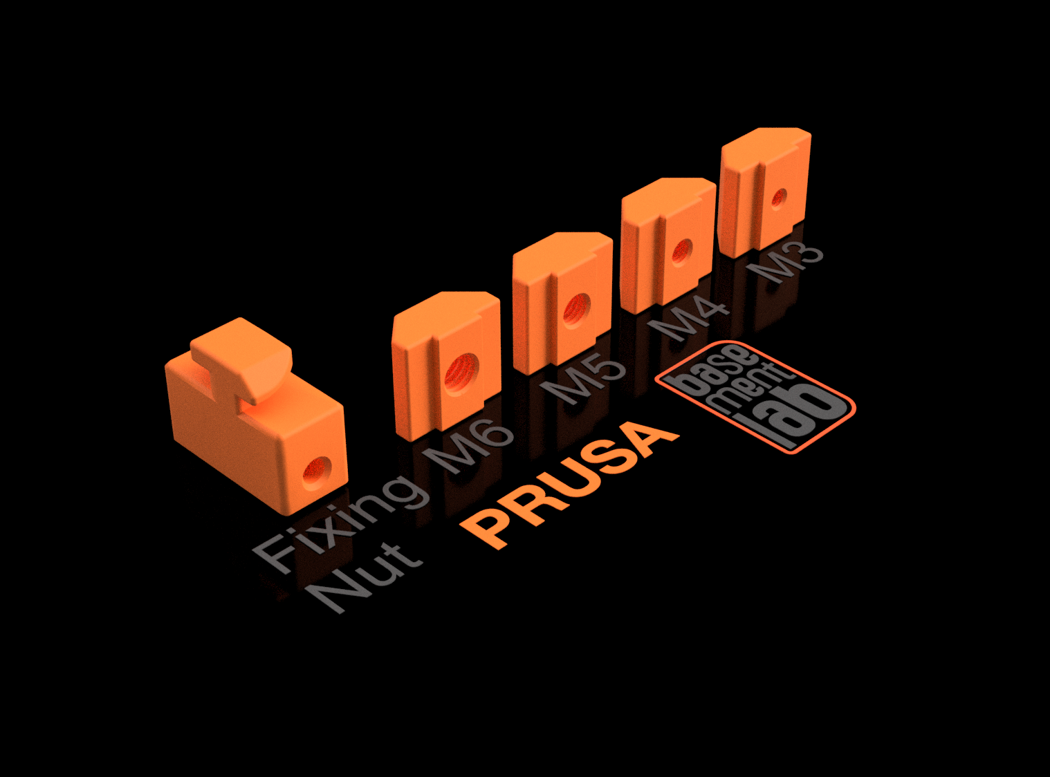 T-Slot Nut M3 / M4 / M5 / M6 Thread / Twist in fixing nut for PRUSA Alu Profile