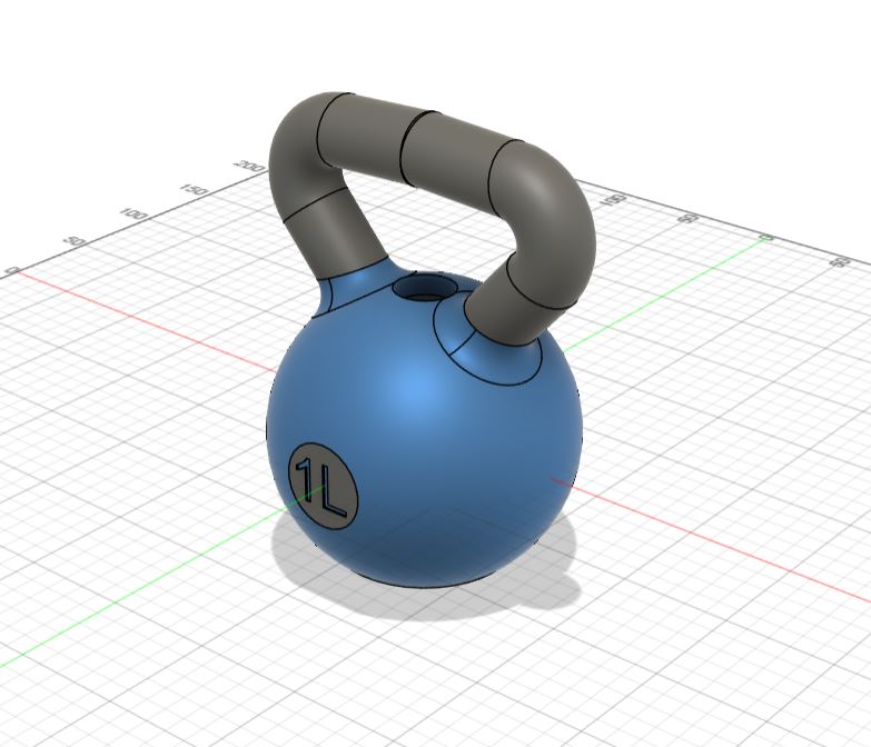 Fillable Kettlebell – 3D Printed Adjustable Weight (Up to 1 Liter)