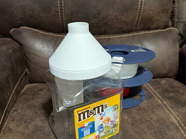 The Great Snack Redirector 3000 – Funnel for M&M's Mega Tubes & Walmart Big-Screw Jars