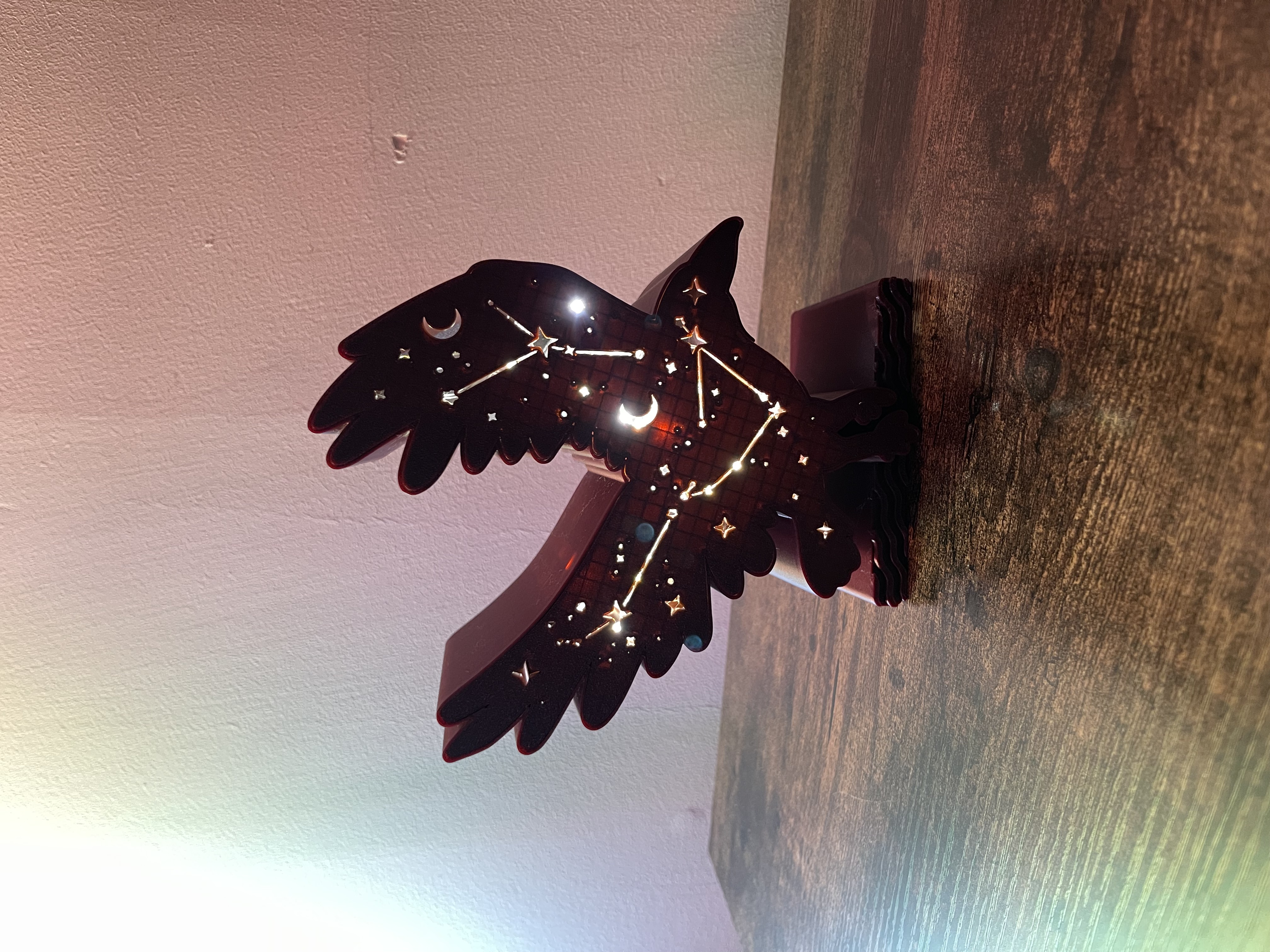 Cosmic Crow – Light-Up Constellation Shelf Display