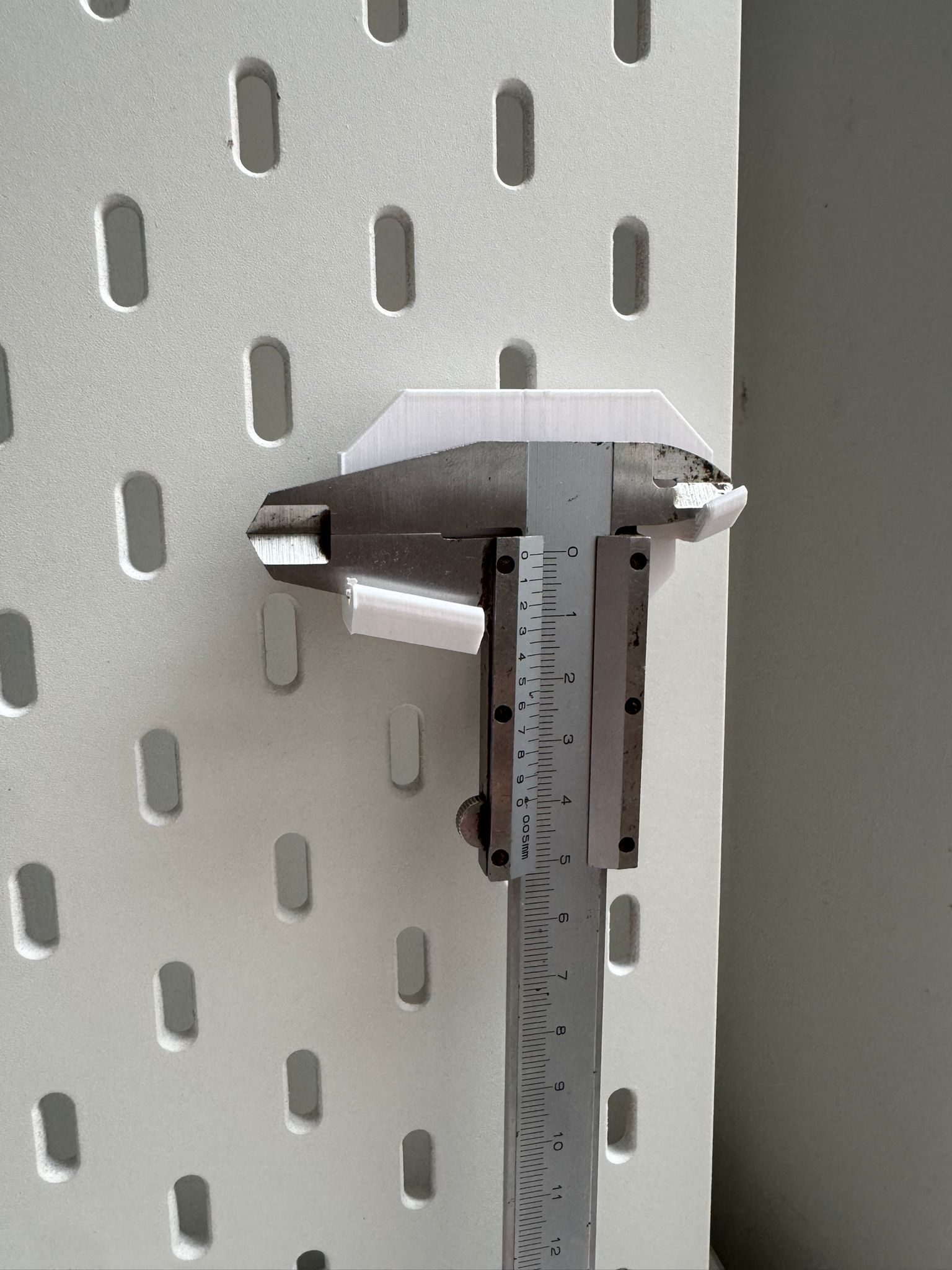 Caliper Holder for IKEA Skadis (with hook) 3D model thumbnail