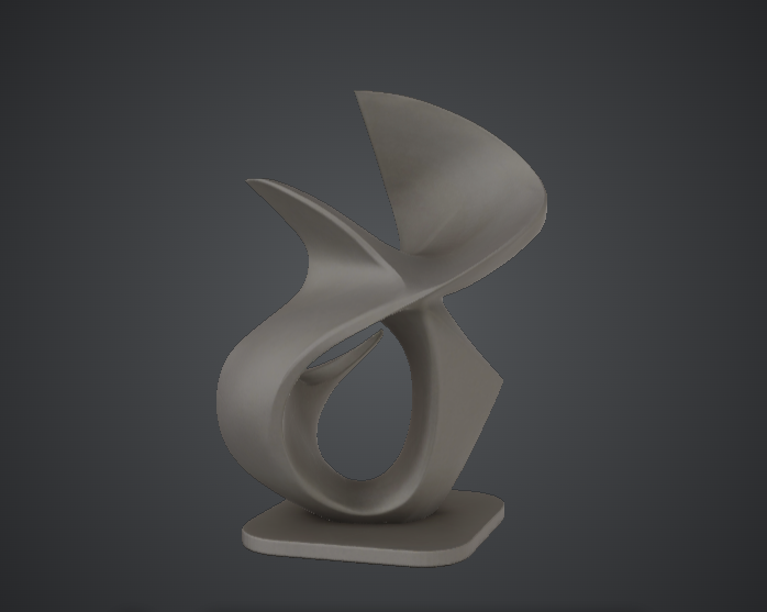 Abstract Modern Sculpture – Flowing Minimalist