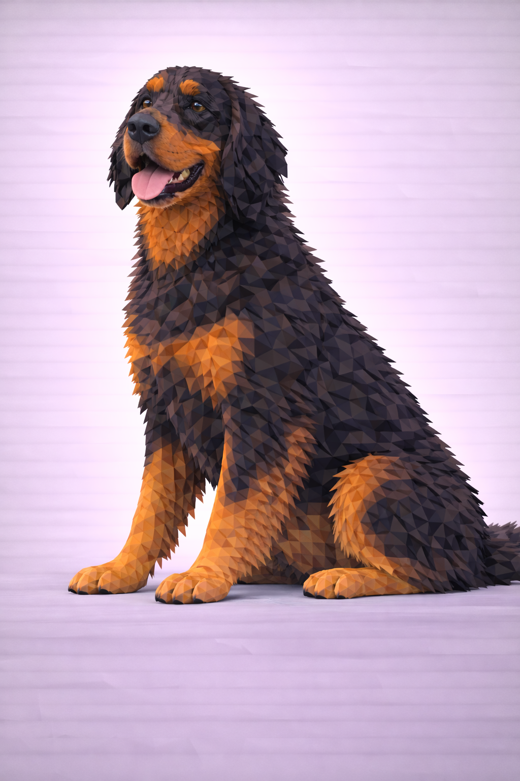 Scottish Setter Gordon Dog Low Poly