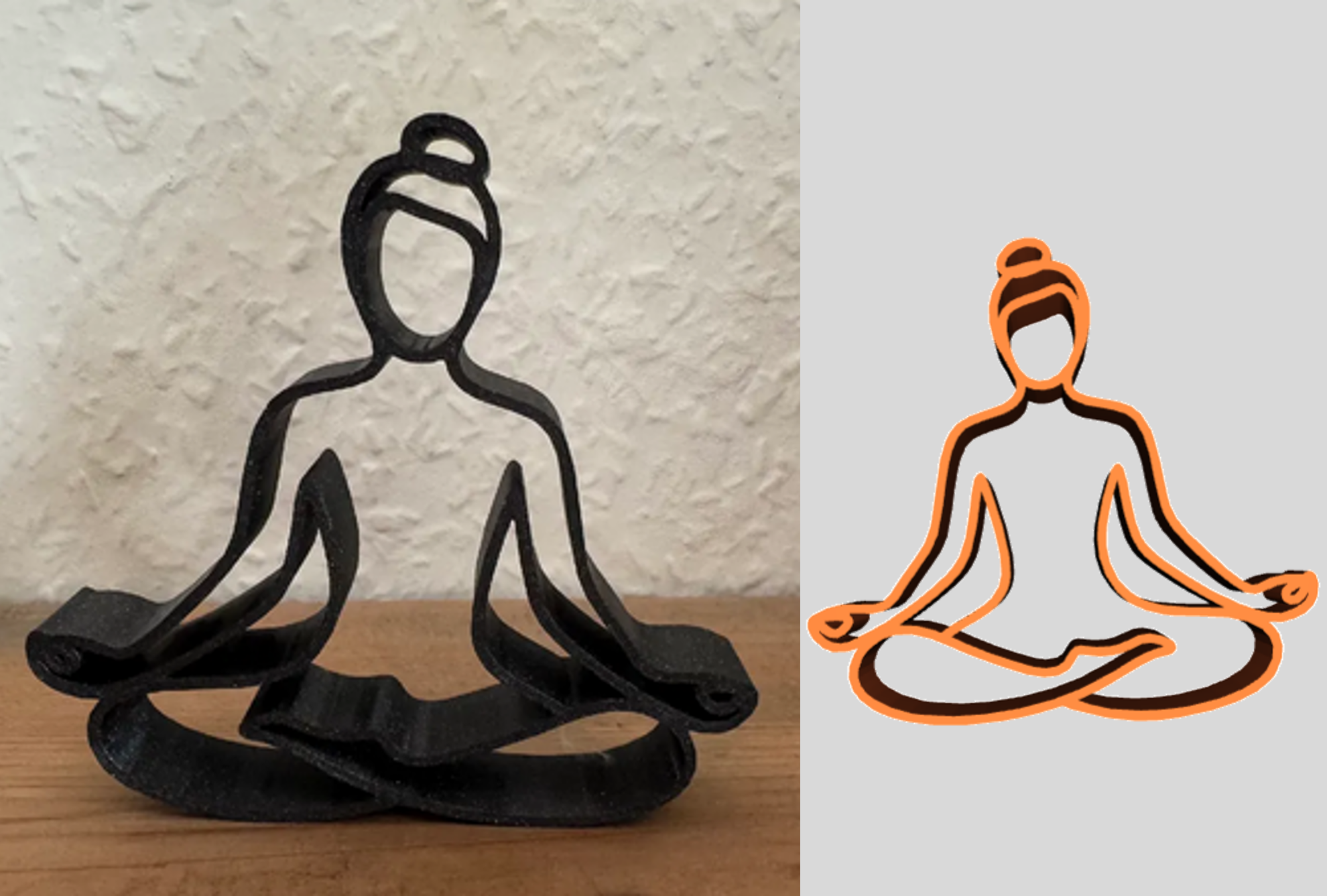 Female Yoga Pose Statue Figurine Easy to Print