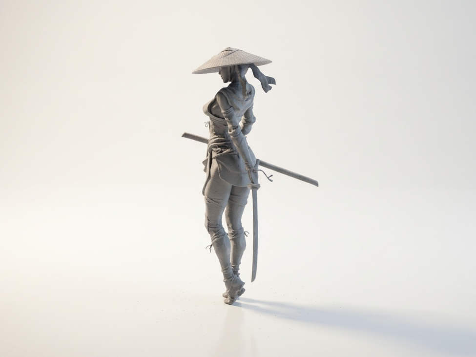 Female Samurai Warrior Figurine 3D Printable